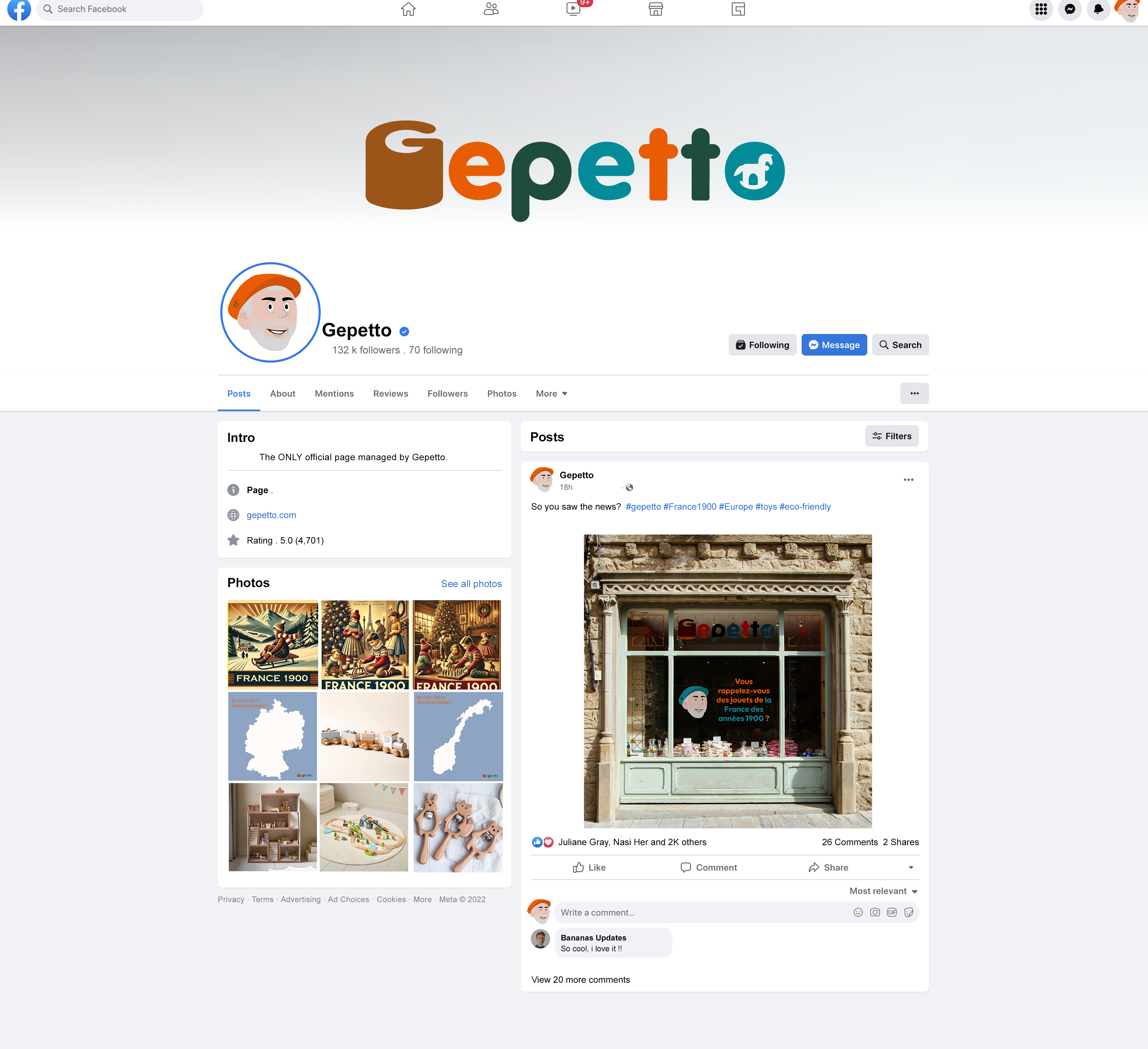 Compte Facebook Instagram